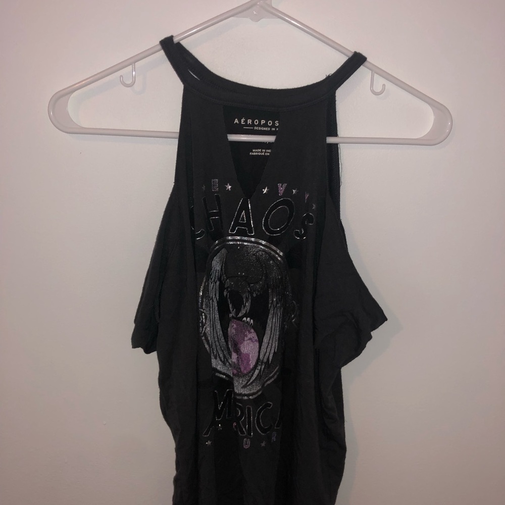 areopostale graphic cold shoulder top